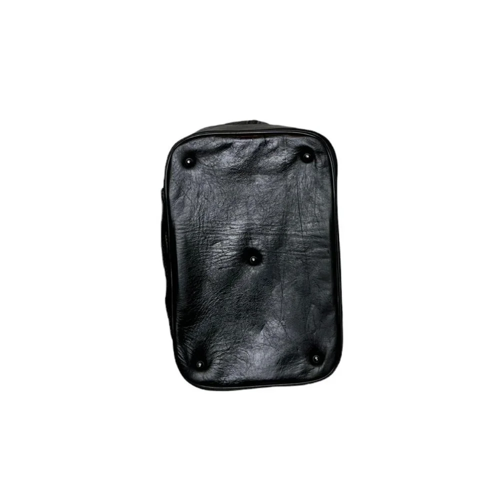 Belding Sports Vintage 1970's Custom Grain Black Leather Golf Gym Tote Bag